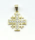 Sterling Silver With Stone Jerusalem Cross Pendant